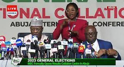 INEC CHAIR ANNOUNCING RESULTS