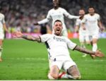 Joselu of Real Madrid celebrates scoring his team’s second goal during the UEFA Champions League semifinal second-leg match between Real Madrid and FC Bayern Munich. Photo Credit: Getty Images